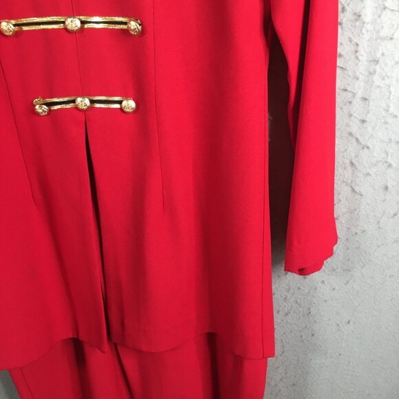 Vintage Kristy Petites Dress Womens 4P Red Gold Military Nutcracker Soldier - Picture 10 of 16